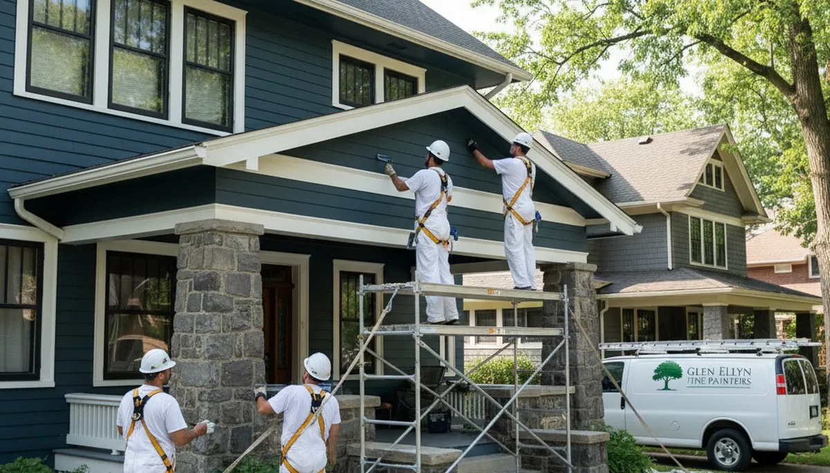 Naperville, IL painting contractor completing professional interior house painting service